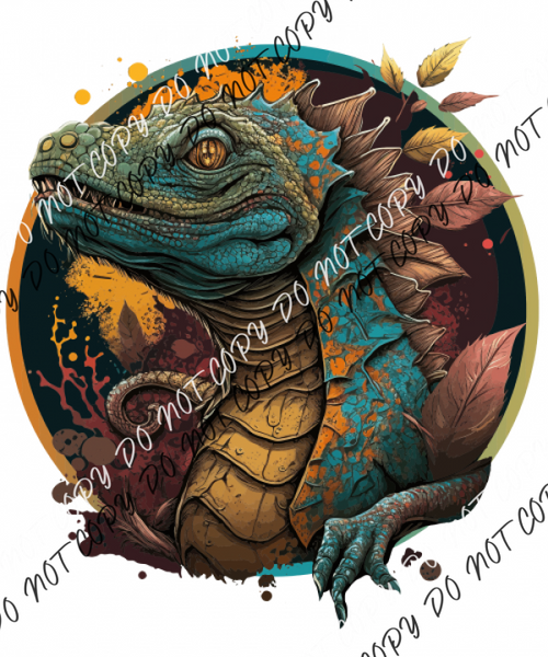 Komodo Dragon In Circle Frame Dtf Transfer Transfers