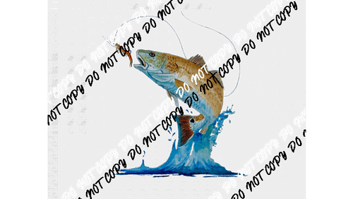 Large Red Fish Water Color DTF Transfer - We Print U Press DTF Transfers
