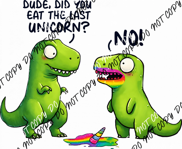 Last Unicorn Dinosaur DTF Transfer - We Print U Press DTF Transfers