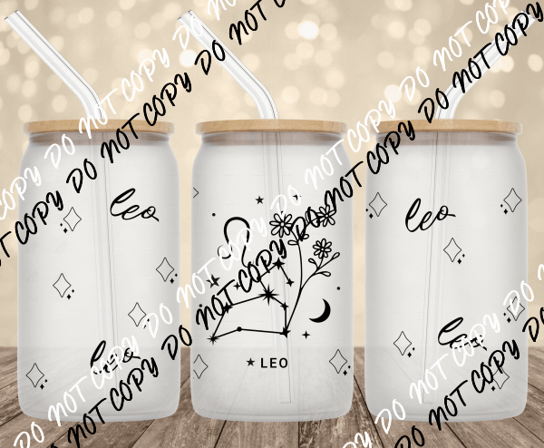 Leo UV Transfer for 16 oz Glass Can - We Print U Press DTF Transfers