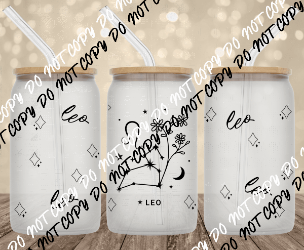 Leo UV Transfer for 16 oz Glass Can - We Print U Press DTF Transfers