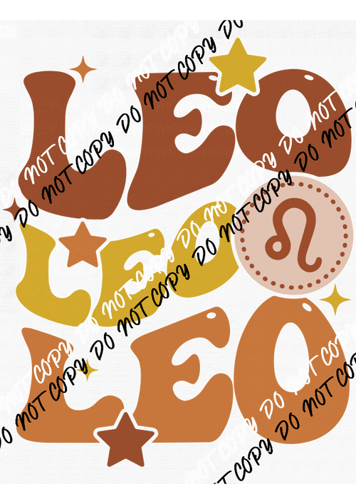 Leo Zodiac Sign DTF Transfer - We Print U Press DTF Transfers