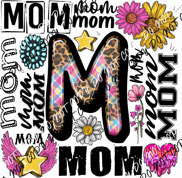 Leopard Plaid Mom Collage DTF Transfer - We Print U Press DTF Transfers