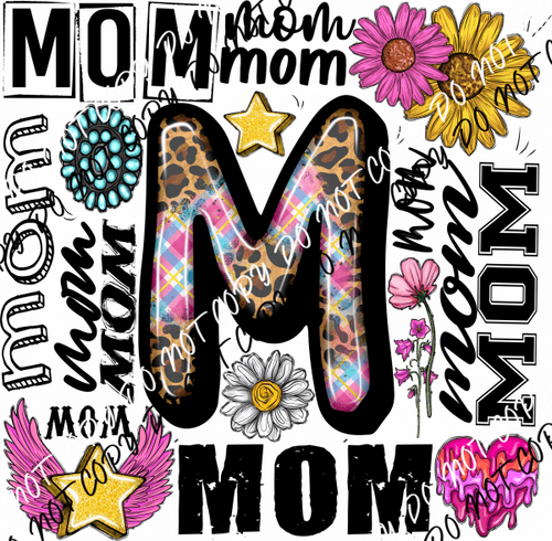 Leopard Plaid Mom Collage DTF Transfer - We Print U Press DTF Transfers