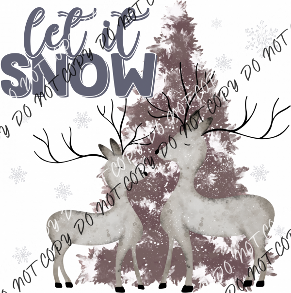 Let It Snow Deer Dtf Transfer Rtp Transfers