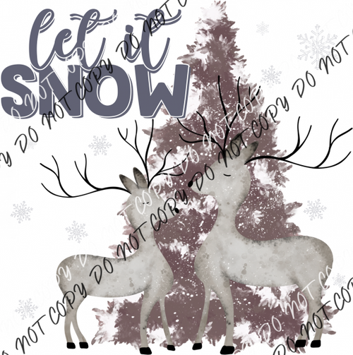 Let It Snow Deer Dtf Transfer Rtp Transfers