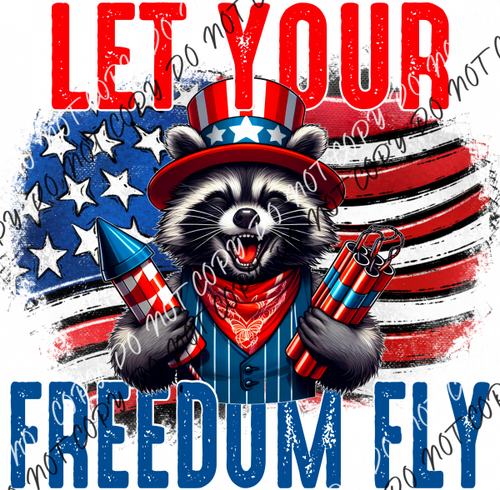 Let Your Freedom Fly Raccoon Dtf Transfer Rtp Transfers