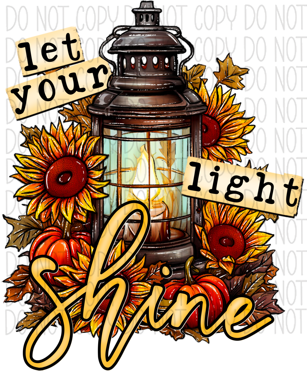 Let Your Light Shine Fall Lantern Dtf Transfer Rtp Transfers