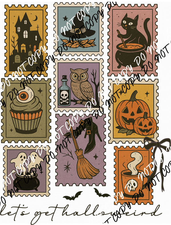 Let's Get Halloweird Postage DTF Transfer - We Print U Press DTF Transfers