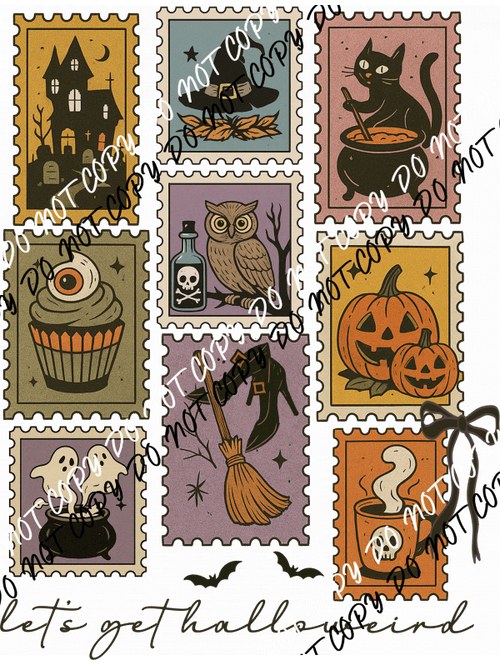 Let's Get Halloweird Postage DTF Transfer - We Print U Press DTF Transfers
