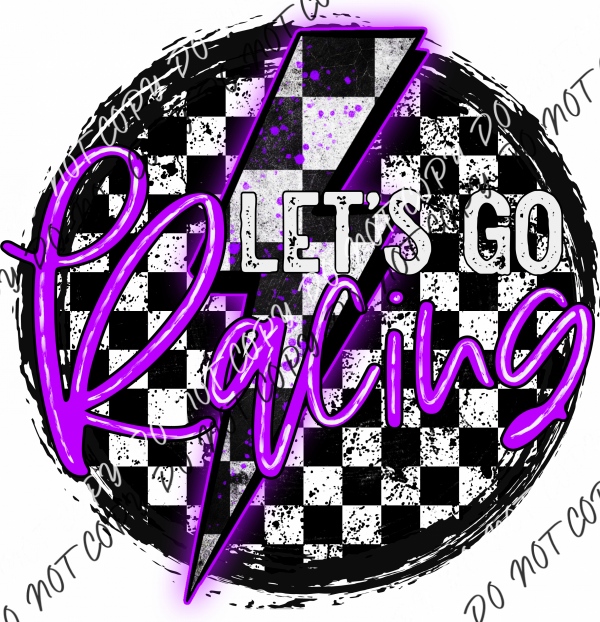 Let’s Go Racing Bolt Circle (Choose Color) Dtf Transfer Large Pocket 4’ / Purple Rtp Transfers