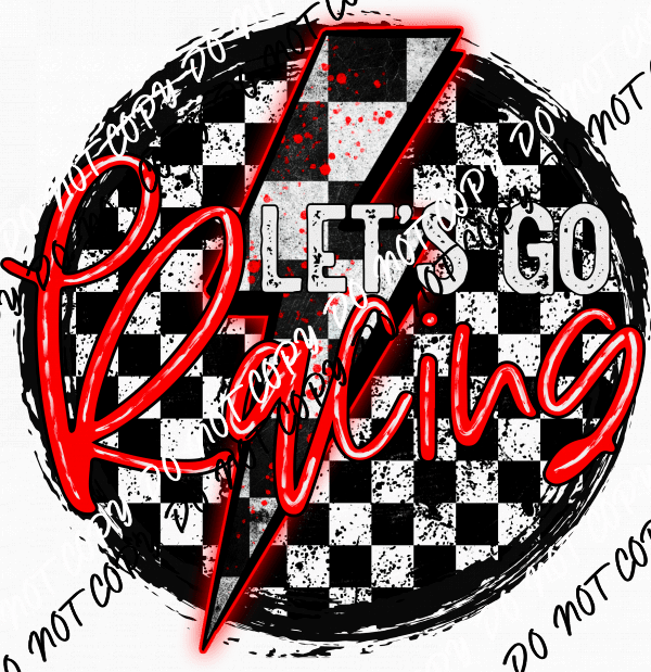 Let's Go Racing Bolt Circle (Choose Color) DTF Transfer - We Print U Press DTF Transfers