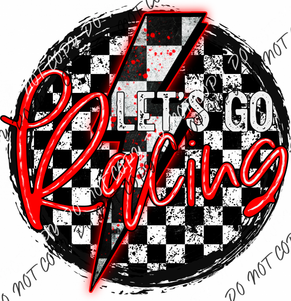 Let’s Go Racing Checker Circle (Choose Color) Dtf Transfer Large Pocket 4’ / Red Rtp Transfers