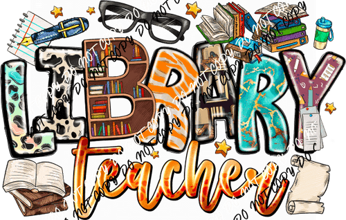 Library Teacher DTF Transfer - We Print U Press DTF Transfers