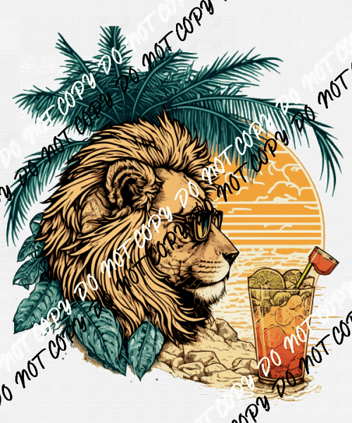 Lion Portrait in Sunglasses DTF Transfer - We Print U Press DTF Transfers