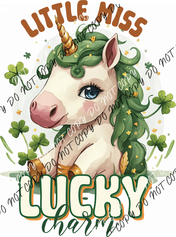 ’Little Miss Lucky Charm’ St. Patrick’s Day Dtf Transfer