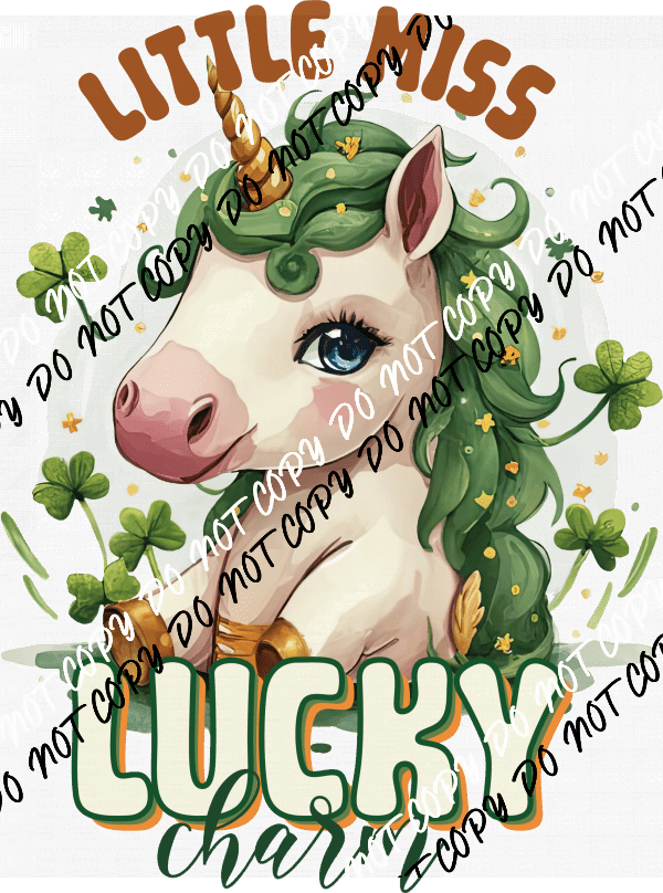 "Little Miss Lucky Charm" St. Patrick's Day DTF Transfer - We Print U Press DTF Transfers