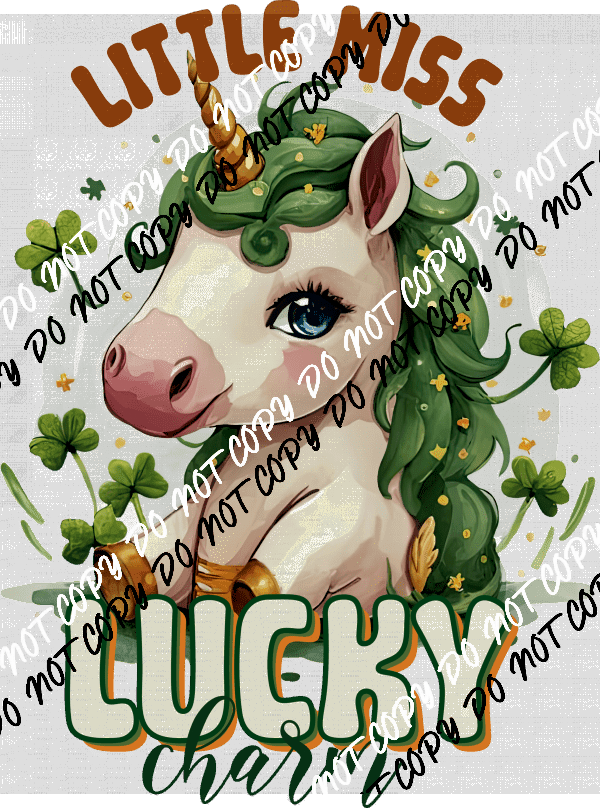 "Little Miss Lucky Charm" St. Patrick's Day DTF Transfer - We Print U Press DTF Transfers