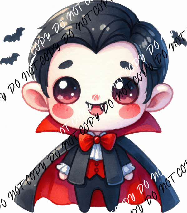 Little Vampire Halloween DTF Transfer - We Print U Press DTF Transfers