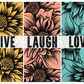 Live Laugh Love Dtf Flowers Transfer