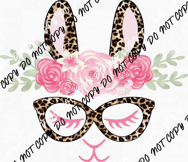 Llama Face Floral Glasses Leopard Rose Pink DTF Transfer - We Print U Press DTF Transfers