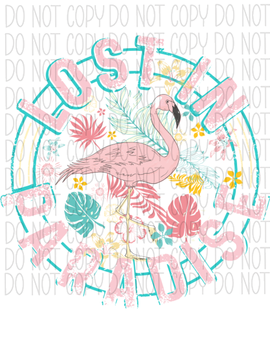 Lost In Paradise Flamingo Dtf Transfer