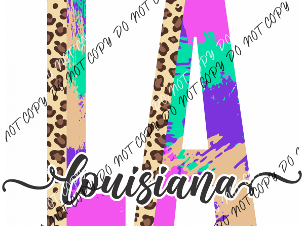 Louisiana Leopard Splash DTF Transfer - We Print U Press DTF Transfers