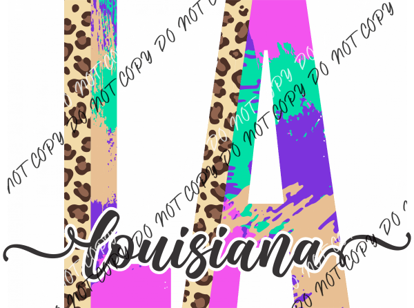 Louisiana Leopard Splash DTF Transfer - We Print U Press DTF Transfers