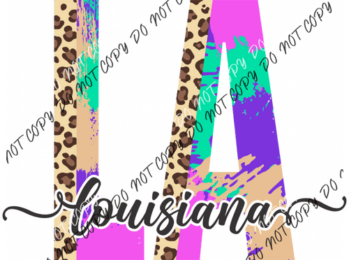 Louisiana Leopard Splash DTF Transfer - We Print U Press DTF Transfers