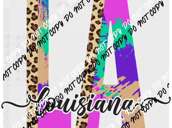 Louisiana Leopard Splash DTF Transfer - We Print U Press DTF Transfers