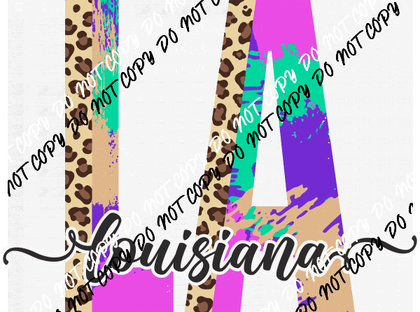 Louisiana Leopard Splash DTF Transfer - We Print U Press DTF Transfers