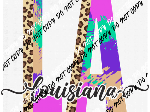 Louisiana Leopard Splash DTF Transfer - We Print U Press DTF Transfers