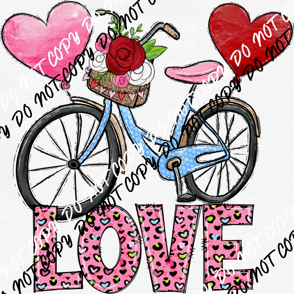 Love Bicycle DTF Transfer - We Print U Press DTF Transfers