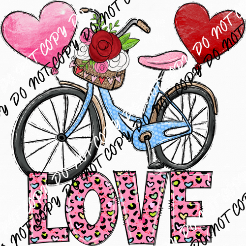 Love Bicycle DTF Transfer - We Print U Press DTF Transfers