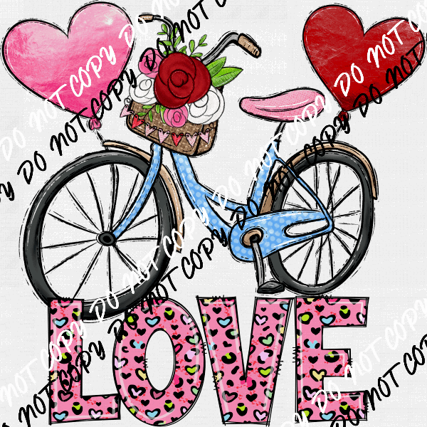 Love Bicycle DTF Transfer - We Print U Press DTF Transfers