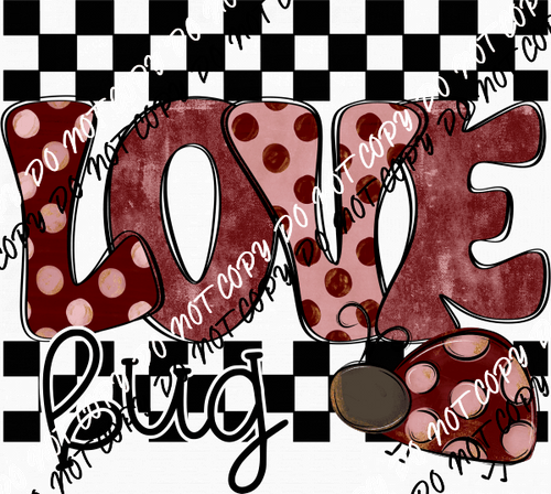 Love Bug Checkered DTF Transfer - We Print U Press DTF Transfers