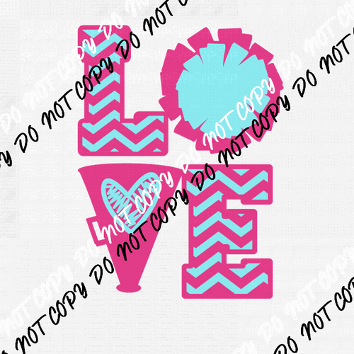LOVE Cheer DTF Transfer - We Print U Press DTF Transfers