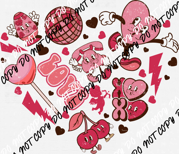 Love Collage DTF Transfer - We Print U Press DTF Transfers