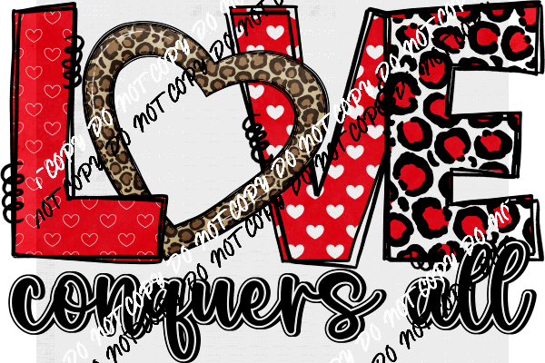 Love Conquers All Heart and Animal Prints DTF Transfer - We Print U Press DTF Transfers