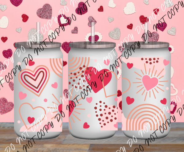 Love Doodles Glass Can Cup Wrap UV Transfer UV Transfer