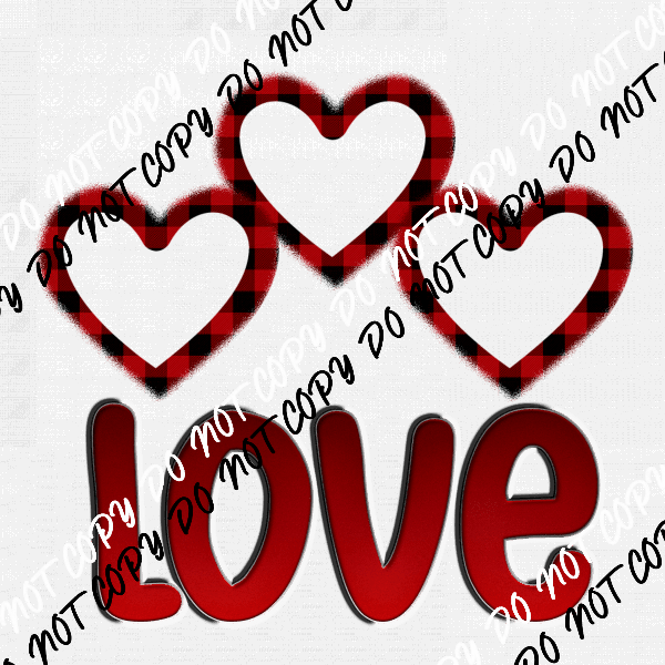 Love Hearts DTF Transfer - We Print U Press DTF Transfers