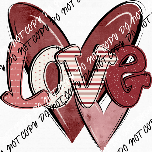 Love Hearts DTF Transfer - We Print U Press DTF Transfers