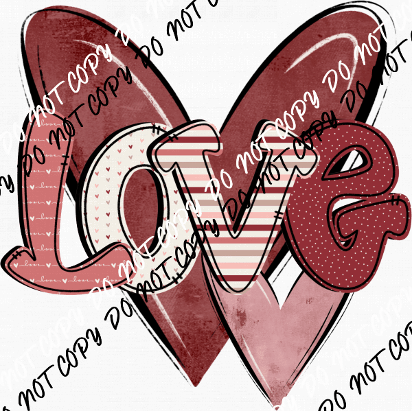 Love Hearts DTF Transfer - We Print U Press DTF Transfers