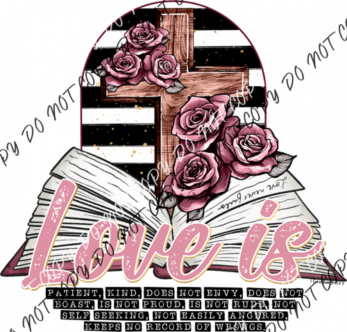 Love Is Cross With Roses Dtf Transfer Rtp Transfers