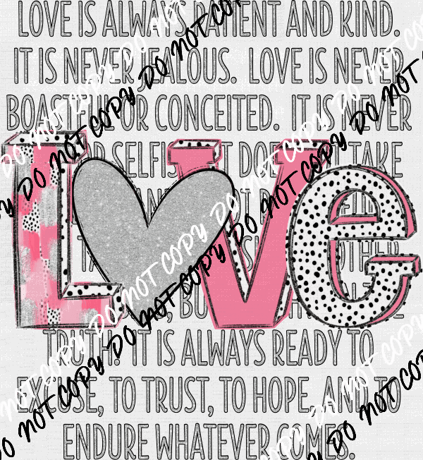 "Love Is" DTF Transfer - We Print U Press DTF Transfers