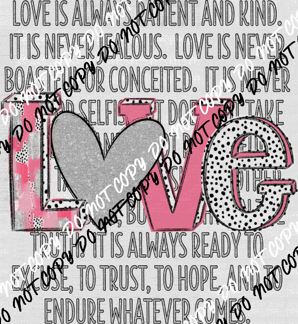 "Love Is" DTF Transfer - We Print U Press DTF Transfers