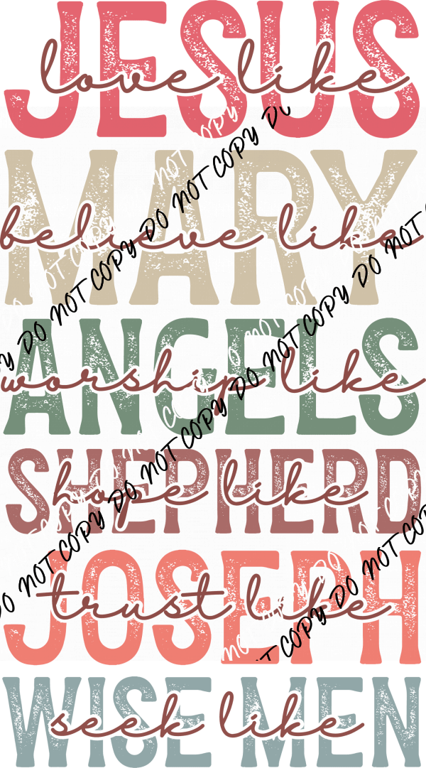 Love Like Jesus Christian Christmas DTF Transfer - We Print U Press DTF Transfers