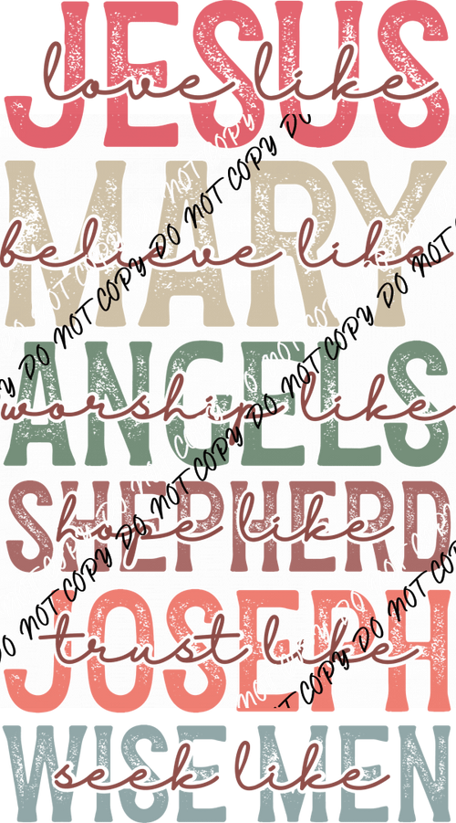 Love Like Jesus Christian Christmas DTF Transfer - We Print U Press DTF Transfers