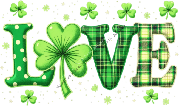 Love Shamrock St. Patrick’s Day DTF Transfer RTP DTF Transfers