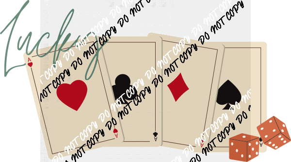 Lucky Cards DTF Transfer - We Print U Press DTF Transfers
